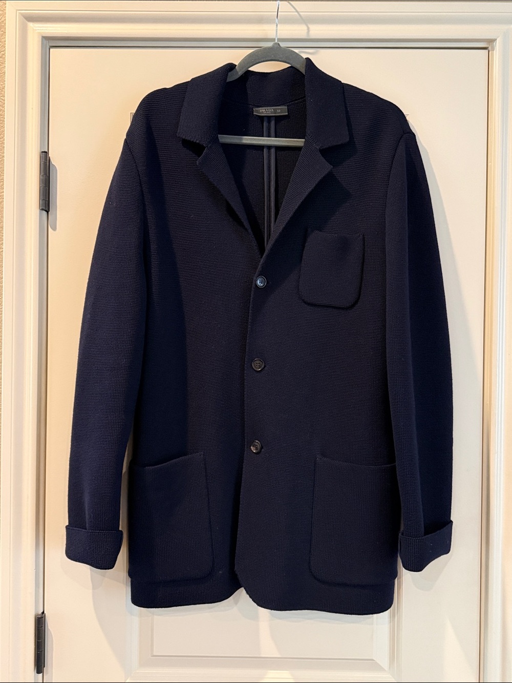 Men’s Prada Milano Wool Knit 3 Button Single Breasted Jacket Size 52